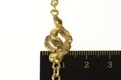 14K Yellow Gold Textured Abstract Nugget Cluster Chain Bracelet