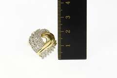 14K Yellow Gold 0.75 Ctw Wavy Diamond Cluster Statement Ring