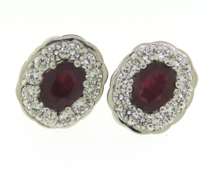Sterling Silver Gemstone and CZ Earrings