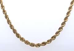 Popular Yellow Gold Rope Chain Necklace