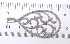 Contemporary Tear Drop Sterling Silver Pendant with Cubic Zirconias