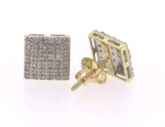 Fun 10kt Square Diamond Earrings