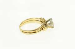 14K Yellow Gold Round Baguette Classic Travel Engagement Ring
