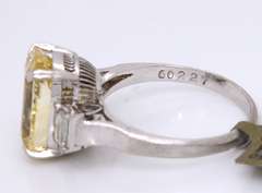 Incredible Platinum Heat Yellow Sapphire and Diamond Ring