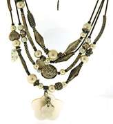 Stylish Gas Bijoux Silver Tone Layered Pearl Necklace