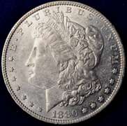 1880-O Morgan Silver Dollar, AU.