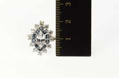 14K White Gold Marquise Sapphire Halo Travel Engagement Ring