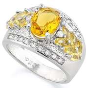 SMASHING ! CREATED CITRINE 925 STERLING SILVER RING