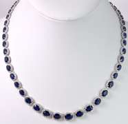 Enchanting 14K White Gold Sapphire and Diamond Necklace