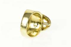 14K Yellow Gold Oval Belt Buckle Chunky Retro Statement Ring