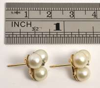 Stylish Triple Pearl Studs