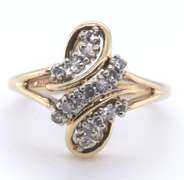 Gorgeous Yellow Gold Diamond Bypass Ring