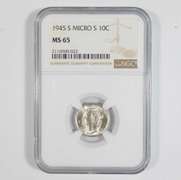 MS65 1945-S Mercury Dime - Graded NGC Mirco S