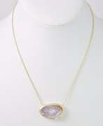 Dreamy Hand Crafted Purple Geode Necklace in Gold Plated Sterling Silver