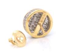Stunning Diamond Yellow Gold Stud Earrings