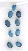 Dashing Set of 9 Oval Cut London Blue Topaz Gemstones, 9.95cts