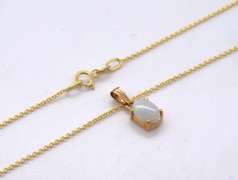 Charming Opal Pendant on Yellow Gold Chain