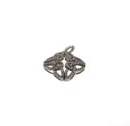 Contemporary Four-Point Sterling Silver Pendant with Cubic Zirconias