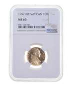 MS65 1957 XIX Vatican City 100 Lire - Graded NGC