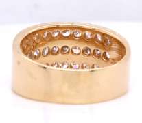 Majestic Yellow Gold Triple Row Diamond Band