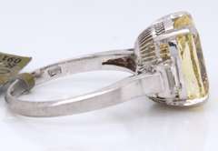 Incredible Platinum Heat Yellow Sapphire and Diamond Ring