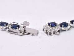 Enchanting 14K White Gold Sapphire and Diamond Necklace