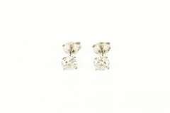 14K White Gold 0.90 Ctw Diamond Solitaire Classic Stud Earrings