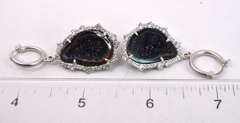Dazzling Geode Formation & CZ Set in Sterling Silver Earrings