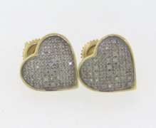 Cute Heart Stud 10kt Diamond Earrings