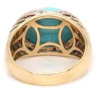 Attractive Le Vian Turquoise, Diamond and Sapphire Ring