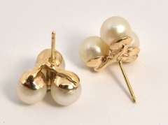 Stylish Triple Pearl Studs