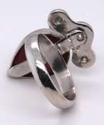 LADIES 18 KT WHITE GOLD CABOCHON RUBY AND DIAMOND RING