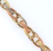 Beautiful 14kt Tri Color Gold Bracelet