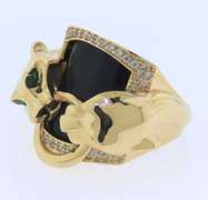Stunning Black Onyx Panther Style Ring