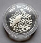 Australia 1991 Jabiru $ 10 Silver Piedfort Proof Silver Coin