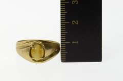 10K Yellow Gold Retro Tiger's Eye Cabochon Statement Ring