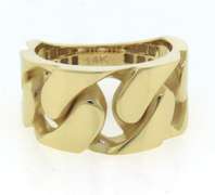 Contemporary Handmade Italian 14k Gold Curb Chain Ring