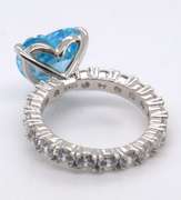 Heart Shaped Blue Cubic Zirconia Ring