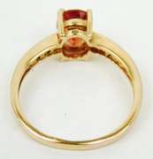 Finest 14K Rose Gold Mandarin Garnet & Diamonds Ring, 8.5