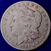 1896-S Morgan Silver Dollar, Circulated.