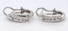 LADIES 14 KT WHITE GOLD DIAMOND EARRINGS
