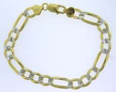 Small Gold Plated Sterling Silver Figaro Chain Bracelet