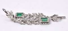 Fancy Ladies Emerald and Diamond Earrings in Platinum