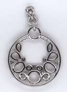 Round Sterling Silver Pendant with Cubic Zirconias