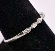 White Gold Band Ring with CZs