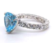 Heart Shaped Blue Cubic Zirconia Ring