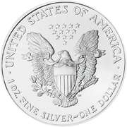1996 American Silver Eagle, BU.