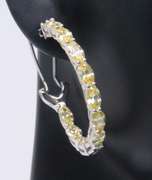 Sterling Silver Yellow Cubic Zirconia Earrings