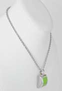 Sterling Silver Green Gemstone Necklace.