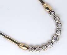 14k white and yellow gold diamond necklace